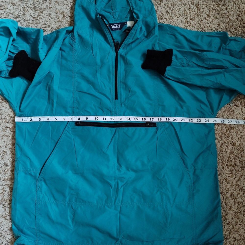 Woolrich Windbreaker Sz L Teal Long Sleeve Hooded Jacket - Picture 4 of 11